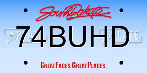 74BUHD South Dakota License Plate