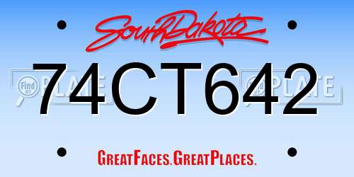 74CT642 South Dakota License Plate