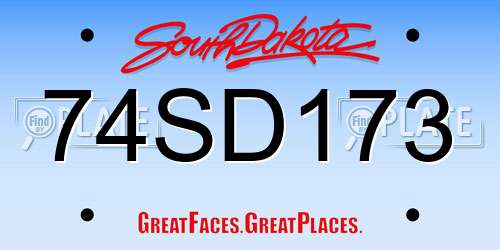 74SD173 South Dakota License Plate