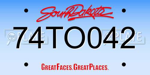 74TO042 South Dakota License Plate