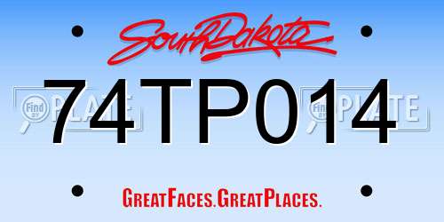 74TP014 South Dakota License Plate