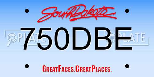750DBE South Dakota License Plate