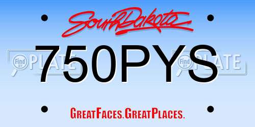 750PYS South Dakota License Plate