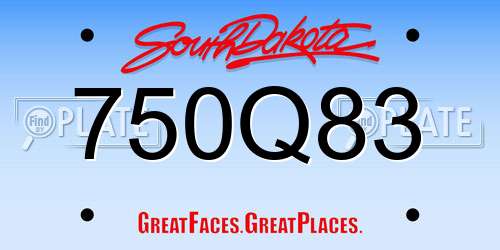 750Q83 South Dakota License Plate
