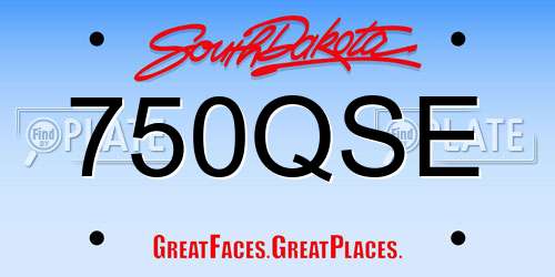 750QSE South Dakota License Plate