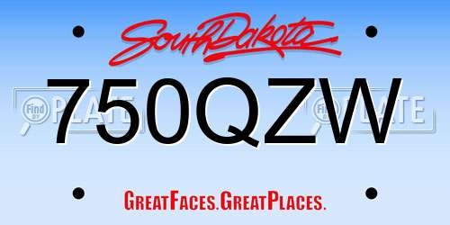 750QZW South Dakota License Plate