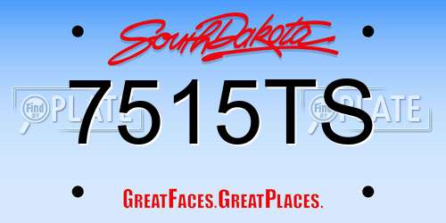 7515TS South Dakota License Plate