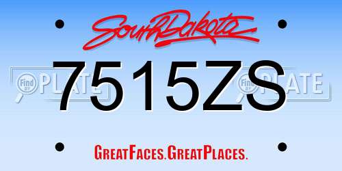 7515ZS South Dakota License Plate