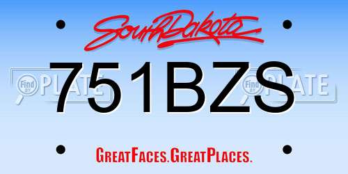 751BZS South Dakota License Plate