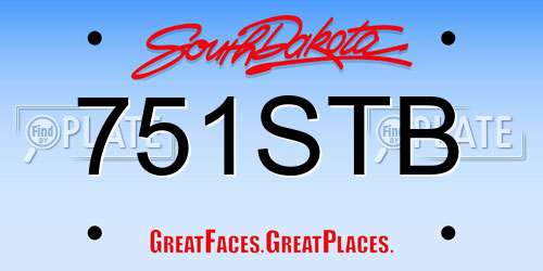 751STB South Dakota License Plate