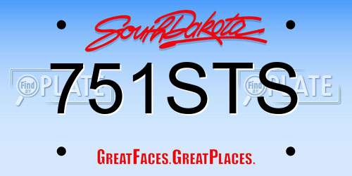 751STS South Dakota License Plate