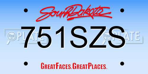 751SZS South Dakota License Plate