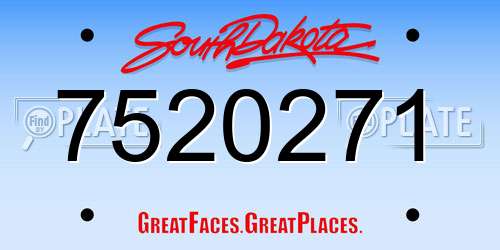 7520271 South Dakota License Plate