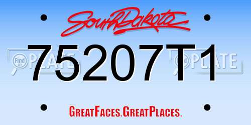 75207T1 South Dakota License Plate