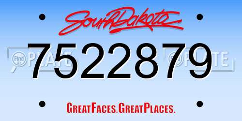 7522879 South Dakota License Plate