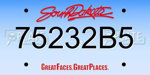 75232B5 South Dakota License Plate