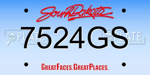 7524GS South Dakota License Plate