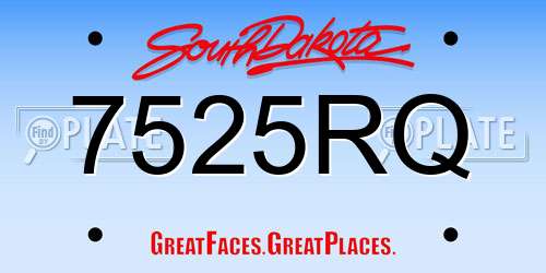 7525RQ South Dakota License Plate