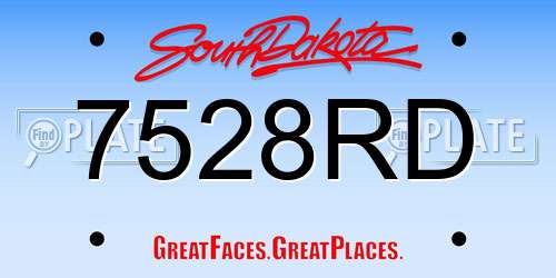 7528RD South Dakota License Plate