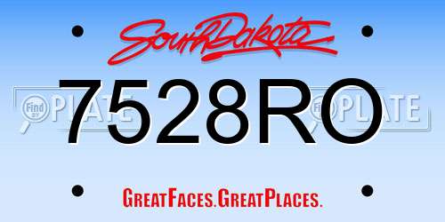 7528RO South Dakota License Plate