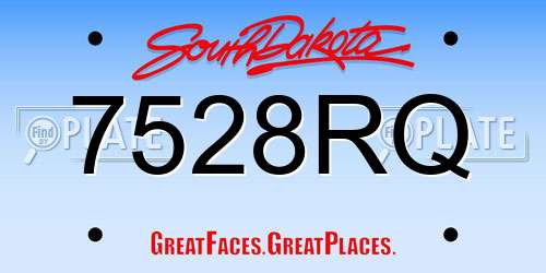 7528RQ South Dakota License Plate