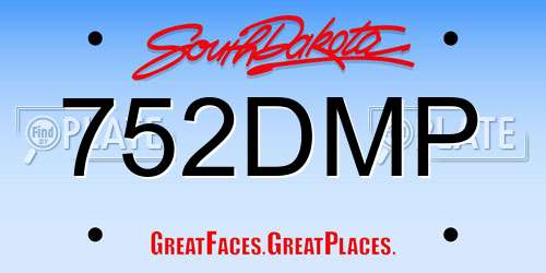 752DMP South Dakota License Plate