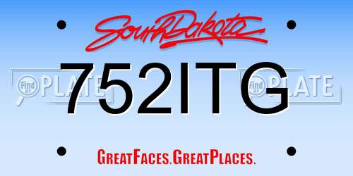 752ITG South Dakota License Plate