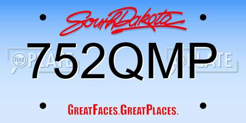 752QMP South Dakota License Plate