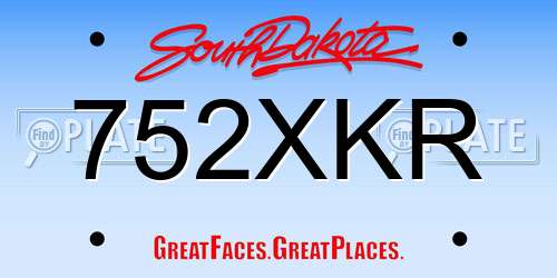752XKR South Dakota License Plate