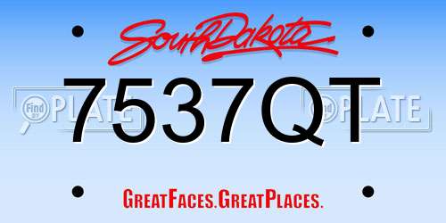 7537QT South Dakota License Plate