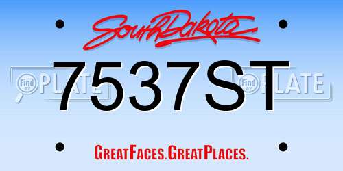 7537ST South Dakota License Plate
