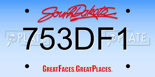 753DF1 South Dakota License Plate
