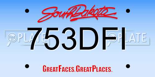 753DFI South Dakota License Plate