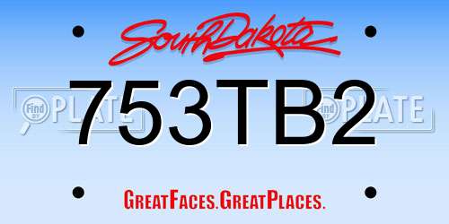753TB2 South Dakota License Plate
