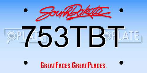 753TBT South Dakota License Plate