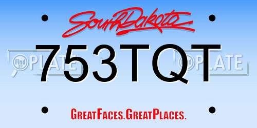 753TQT South Dakota License Plate