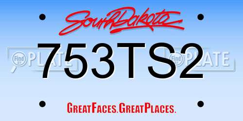 753TS2 South Dakota License Plate