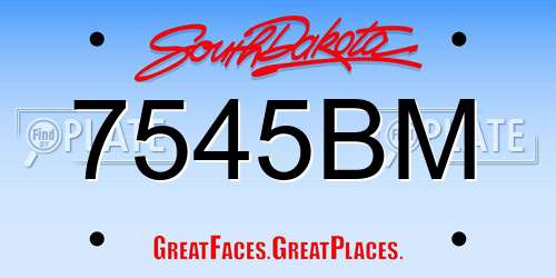 7545BM South Dakota License Plate
