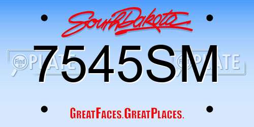 7545SM South Dakota License Plate