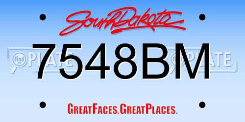 7548BM South Dakota License Plate