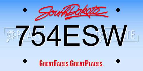 754ESW South Dakota License Plate