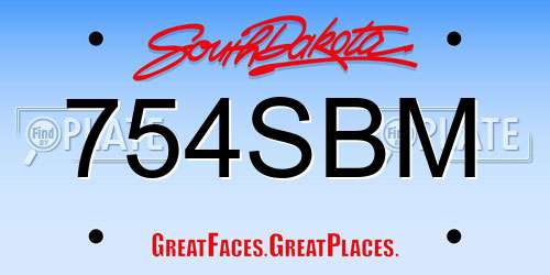 754SBM South Dakota License Plate