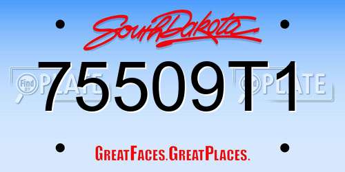 75509T1 South Dakota License Plate