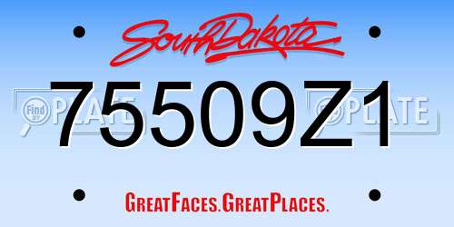 75509Z1 South Dakota License Plate