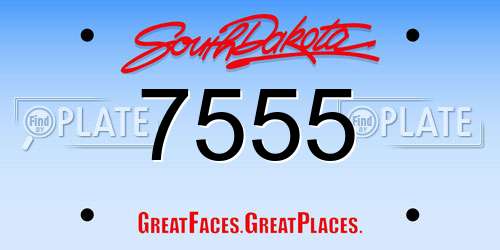 7555 South Dakota License Plate