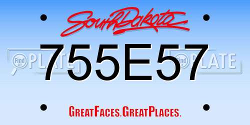 755E57 South Dakota License Plate
