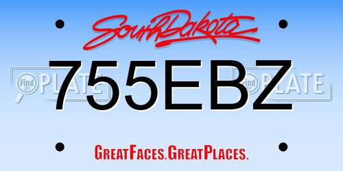 755EBZ South Dakota License Plate