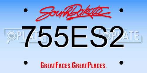 755ES2 South Dakota License Plate