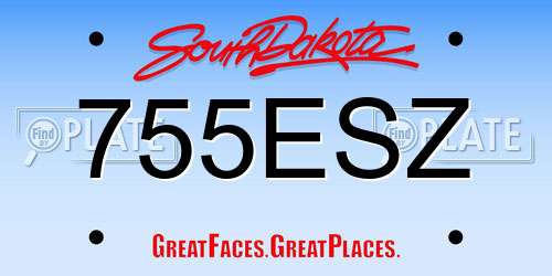 755ESZ South Dakota License Plate
