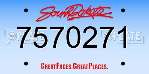 7570271 South Dakota License Plate